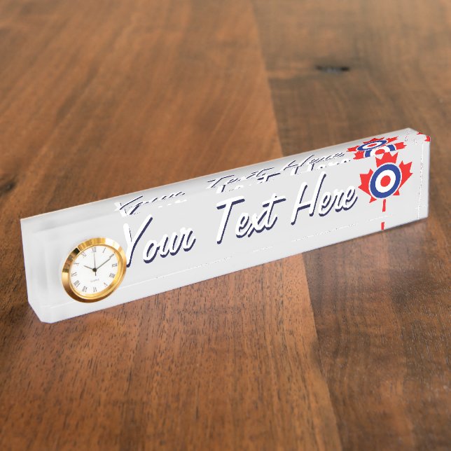 Placa De Nombre Hoja de arce personalizada Roundel Mod CANADA (Lateral)