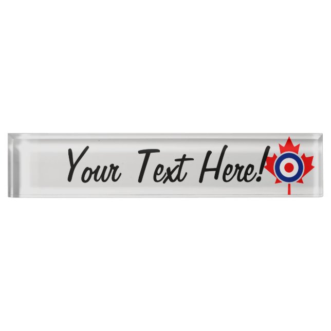 Placa De Nombre Hoja de arce personalizada Roundel Mod CANADA (Anverso)