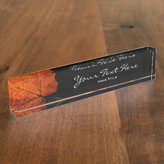 Placa De Nombre Hoja majestuosa