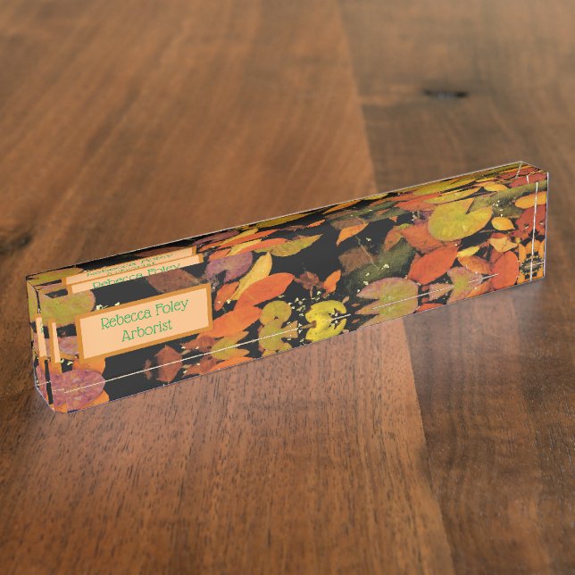 PLACA DE NOMBRE HOJAS DE CAÍDA FLOTANDO EN EL ESTANQUE (Lateral)