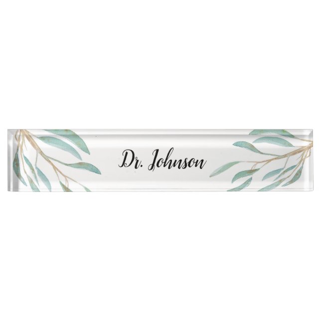 Placa De Nombre Hojas nativas australianas de Eucalytpus (Anverso)