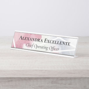 Placa De Nombre Hombras Personalizados geométricas modernas de col