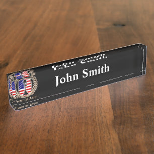 Placa De Nombre Honre caido - escudo