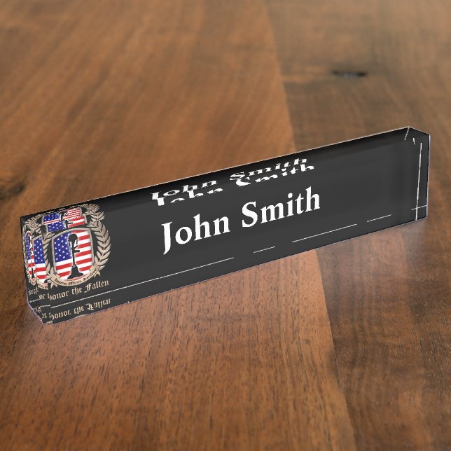 Placa De Nombre Honre caido - escudo (Lateral)