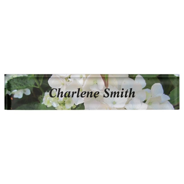 Placa De Nombre Hortensias Blancas (Anverso)