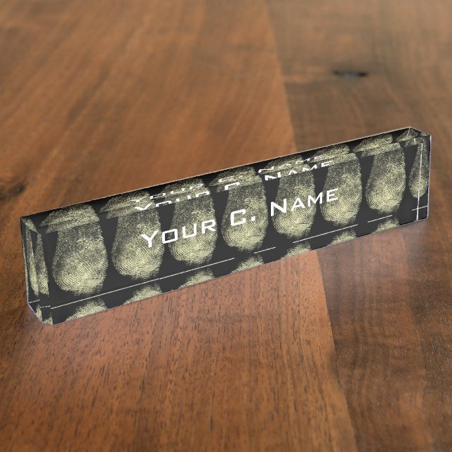 Placa De Nombre Huella dactilar invertida del lazo (Lateral)