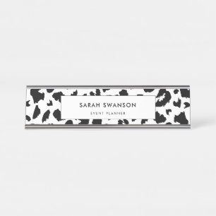 Placa De Nombre huella de leopardo de personalizable