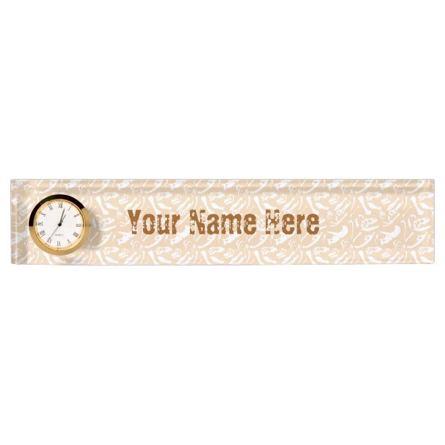 Placa De Nombre Huesos de dinosaurio (oro) (Anverso)