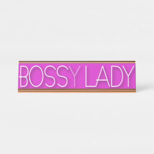 Placa De Nombre Humor divertido Boss de la oficina (y) señora Pin