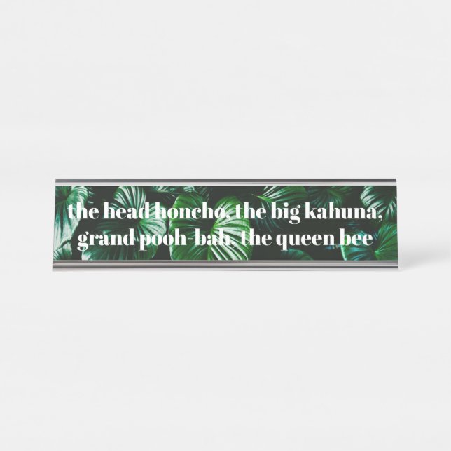 Placa De Nombre Humorístico Jefe Lady Nombre Plate (Anverso)