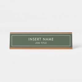 Placa De Nombre Hunter Green Modern Professional