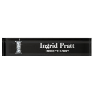 Placa De Nombre I Faux Diamond Desk Nameplate