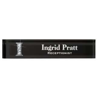 Placa De Nombre I Faux Diamond Desk Nameplate