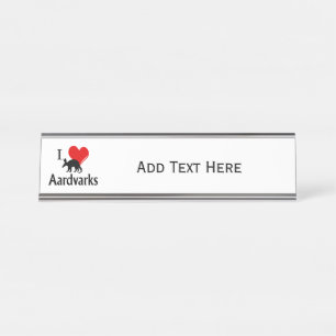 Placa De Nombre I Heart Aardvarks