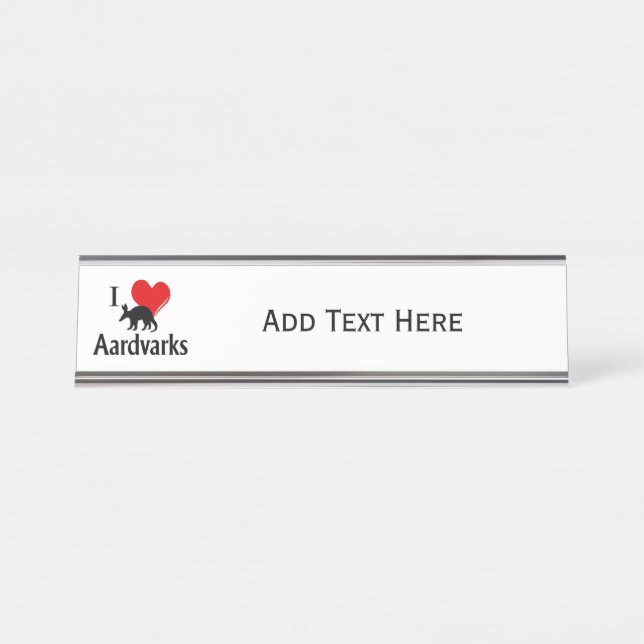 Placa De Nombre I Heart Aardvarks (Anverso)