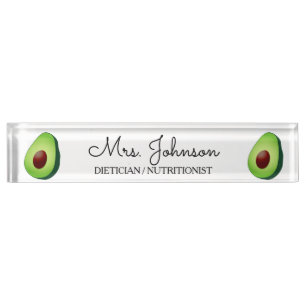 Placa De Nombre Icono del aguacate nutricionista dietista personal