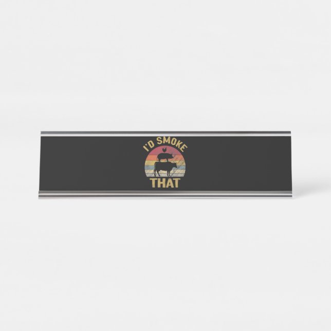 Placa De Nombre Id Fumar ese gracioso regalo de parrillada para fu (Anverso)