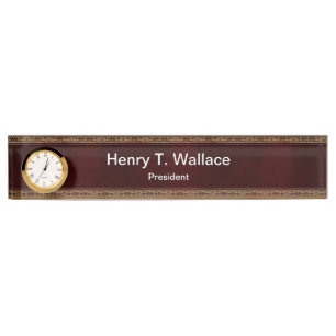 Placa De Nombre iDea de regalo ejecutivo de lujo con reloj