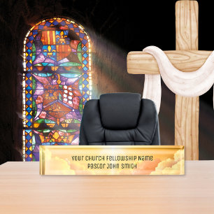 Placa De Nombre Iglesia Nube Celestial Cristiana