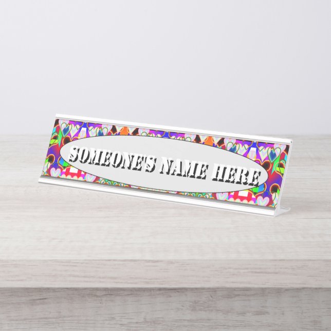 Placa De Nombre Ilusión de los corazones por Kenneth Yoncich (Anverso)