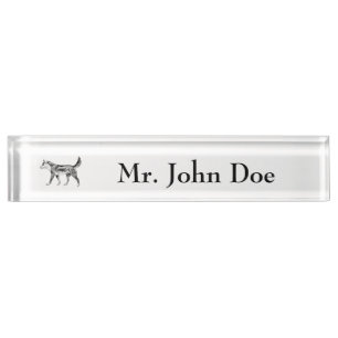 Placa De Nombre Ilustracion de dibujos animados de dingo australia