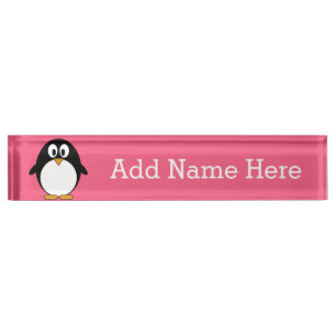Placa De Nombre Ilustracion de pingüino Personalizado caliente ne