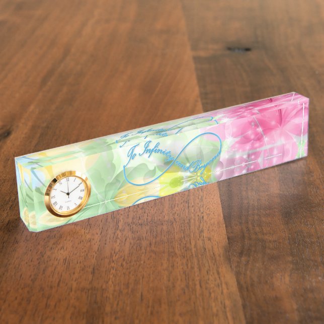 Placa De Nombre Ilustrante símbolo Infinity "Hacia el infinito y m (Lateral)