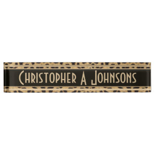 Placa De Nombre Impresión de la piel del punto del leopardo