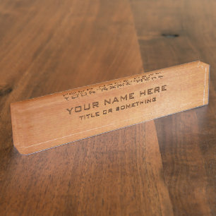 Placa De Nombre Impresión de madera