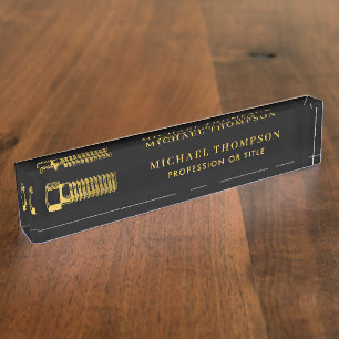 Placa De Nombre Industria de la construcción del tornillo negro y