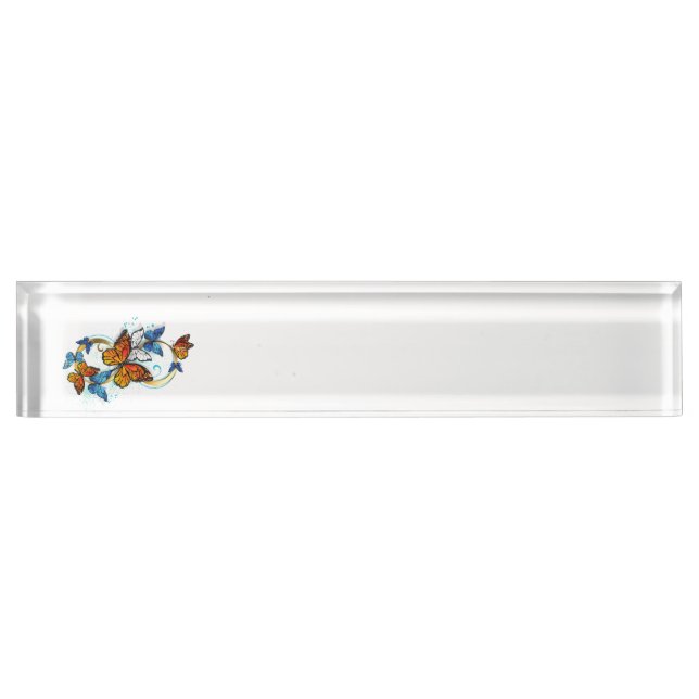 Placa De Nombre Infinidad de Mariposas Monarca (Anverso)