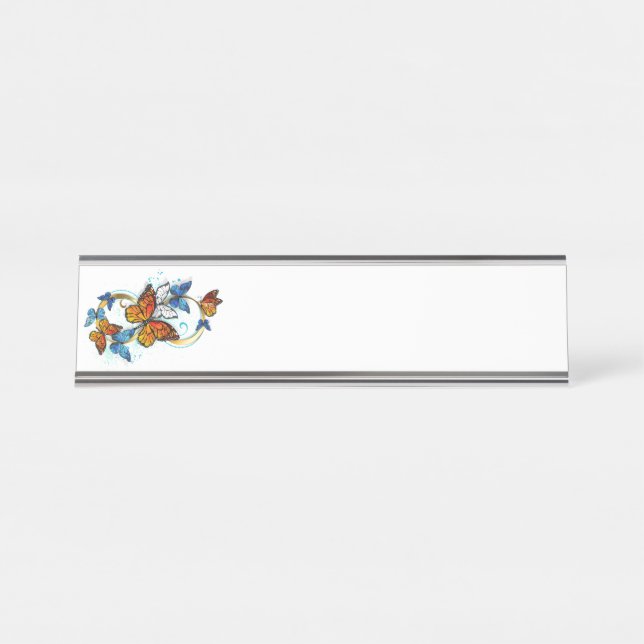 Placa De Nombre Infinidad de Mariposas Monarca (Anverso)