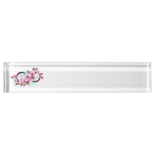Placa De Nombre Infinito con las flores de flores de Sakura Blosso