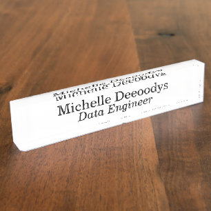 Placa De Nombre Ingeniero de Datos Acrílico Blanco