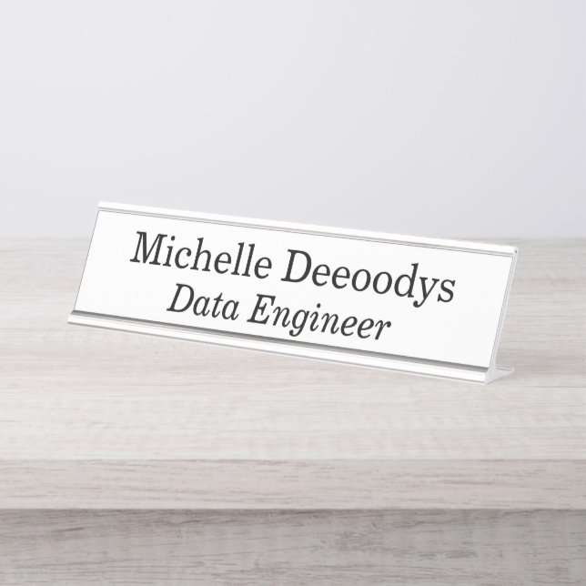 Placa De Nombre Ingeniero de Datos Blanco (Anverso)