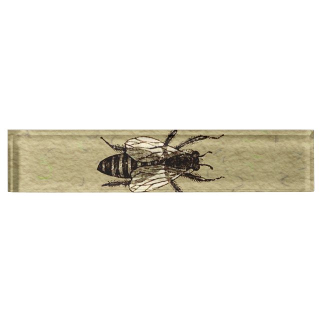 Placa De Nombre Inscripción de Bug de Vida Silvestre Queen Bee (Anverso)
