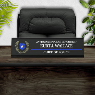 Placa De Nombre Insignia de la policía delgada de la Línea Azul