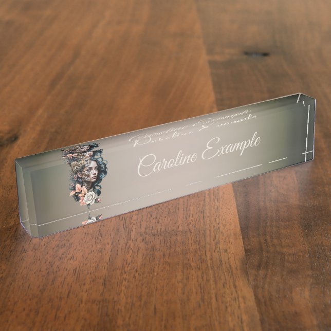 Placa De Nombre Interacción fascinante entre el animal y el humano (Lateral)