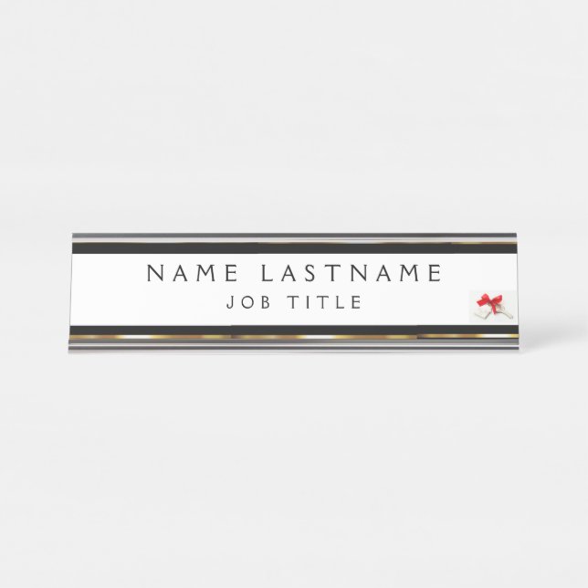 Placa De Nombre Introducción al marketing inmobiliario en negro y  (Anverso)