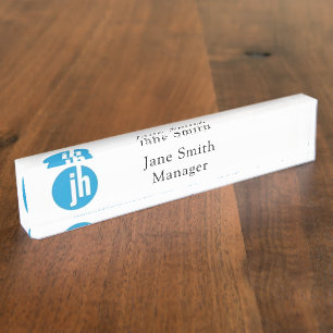 Placa De Nombre Jackson Hewitt Blue Editable