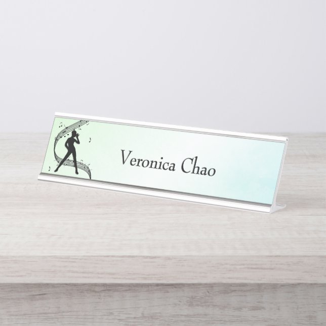 Placa De Nombre Jazz Dance Green Personal (Anverso)