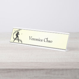 Placa De Nombre Jazz Dance Yellow Music