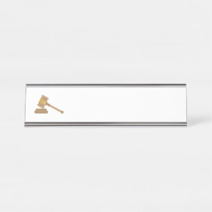 Placa De Nombre Jueces Gavel