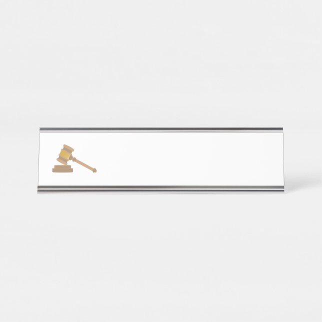 Placa De Nombre Jueces Gavel (Anverso)