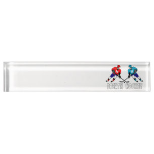 Placa De Nombre Jugadores de hockey de combate