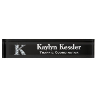 Placa De Nombre K Faux Diamond Desk Nameplate