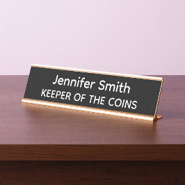 Placa De Nombre Keeper of the Coins Personalized Name Plate