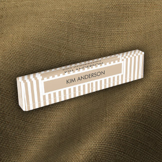 Placa De Nombre Khaki Raya Blanca