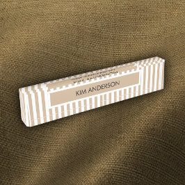 Placa De Nombre Khaki White Stripe