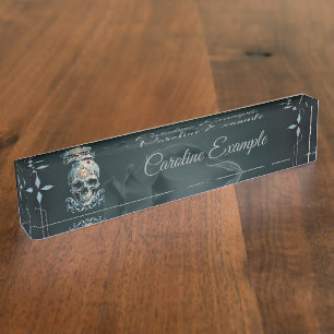 Placa De Nombre La Calavera del Tiempo: números romanos